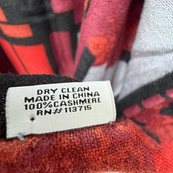 Yarnz 100% Cashmere Oversized Scarf Window Scene Print 36x80" Artsy Luxury - Picture 7 of 13